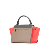 セリーヌ トラペーズ スモール ハンドバッグ ショルダーバッグ 2WAY グレー ベージュ ピンク レザー スウェード レディース CELINE 【中古】